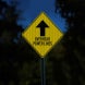 Overhead Power Lines With Arrow Aluminum Sign (HIP Reflective)