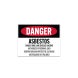 OSHA Asbestos Cancer & Lung Disease Hazard Decal (Non Reflective)