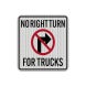 No Left Or Right Turn For Trucks Aluminum Sign (HIP Reflective)