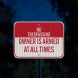 No Trespassing Owner Is Armed Aluminum Sign (HIP Reflective)