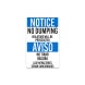 Bilingual OSHA No Dumping Decal (Non Reflective)