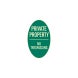 Oval No Trespassing Aluminum Sign (Non Reflective)