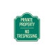 Private Property No Trespassing Aluminum Sign (Non Reflective)