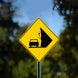 Falling Rocks Snow Or Ice Ahead Aluminum Sign (Non Reflective)