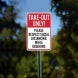 Take Out Only Please Respect Social Distancing Aluminum Sign (Non Reflective)