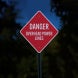 Overhead Power Lines Aluminum Sign (Diamond Reflective)