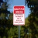 Park At Your Own Risk Not Responsible For Damage Aluminum Sign (Non Reflective)