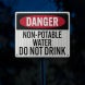 Non Potable Water Do Not Drink Aluminum Sign (HIP Reflective)