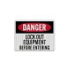 Lock Out Equipment Before Entering Aluminum Sign (EGR Reflective)