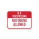 No Fishing Allowed Aluminum Sign (Non Reflective)