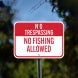 No Fishing Allowed Aluminum Sign (Non Reflective)