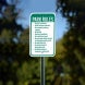 Park Rules No Glass Containers Aluminum Sign (Non Reflective)