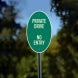 Private Drive No Entry Oval Aluminum Sign (Non Reflective)