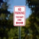 No Parking Tow Away Zone With Bidirectional Arrow Aluminum Sign (Non Reflective)