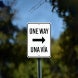 Bilingual Caution One Way Aluminum Sign (Non Reflective)