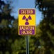 Caution Radiation Hazard Aluminum Sign (Non Reflective)