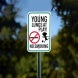 Young Lungs At Play No Smoking Aluminum Sign (Non Reflective)