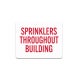 Sprinklers Throughout Building Aluminum Sign (Non Reflective)