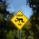 Student Xing with Drunk Student Crossing Symbol Aluminum Sign (Non Reflective)