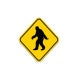 Sasquatch Big Foot Crossing Aluminum Sign (Non Reflective)