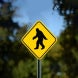 Sasquatch Big Foot Crossing Aluminum Sign (Non Reflective)