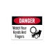 OSHA Watch Your Hands & Fingers Aluminum Sign (Non Reflective)