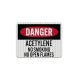 Acetylene No Smoking Aluminum Sign (EGR Reflective)