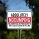 Absolutely No Dumping Violators Will Be Prosecuted Aluminum Sign (Non Reflective)