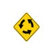 Clockwise Roundabout Symbol Aluminum Sign (Non Reflective)
