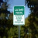 Customer Parking Use Parking Lot At Own Risk Aluminum Sign (Non Reflective)