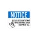 Please Use Disinfectant Wipes Before & After Equipment Use Plastic Sign