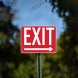 Exit With Right Arrow Plastic Sign
