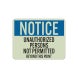 Unauthorized Persons Not Permitted Decal (Glow In The Dark)