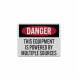 This Equipment Is Powered By Multiple Sources Decal (Reflective)