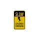 Slow Children Crossing Aluminum Sign (Diamond Reflective)