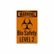 OSHA Warning Biosafety Level 2 Decal (Reflective)