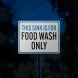 Food Wash Only Aluminum Sign (Reflective)