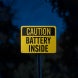 OSHA Caution Battery Inside Aluminum Sign (Reflective)