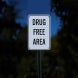 Drug Free Area Aluminum Sign (Reflective)