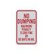 No Dumping Maximum Penalty $1000 Fine Aluminum Sign (Reflective)