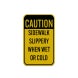 Caution Sidewalk Slippery Aluminum Sign (Reflective)