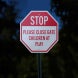 Please Close Gate Children At Play Aluminum Sign (Reflective)