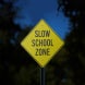 Warning Slow School Zone Aluminum Sign (Reflective)