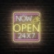 Now Open 24/7 Square Sign