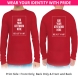 Men's Red Printed Long Sleeves T-Shirt - Crew Neck