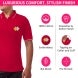 Men's Red Cotton Polo Shirt - Embroidered