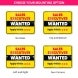 Reflective Wanted Patio Signs