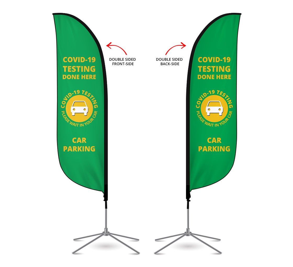Pre-Printed Testing Done Here Feather Flag