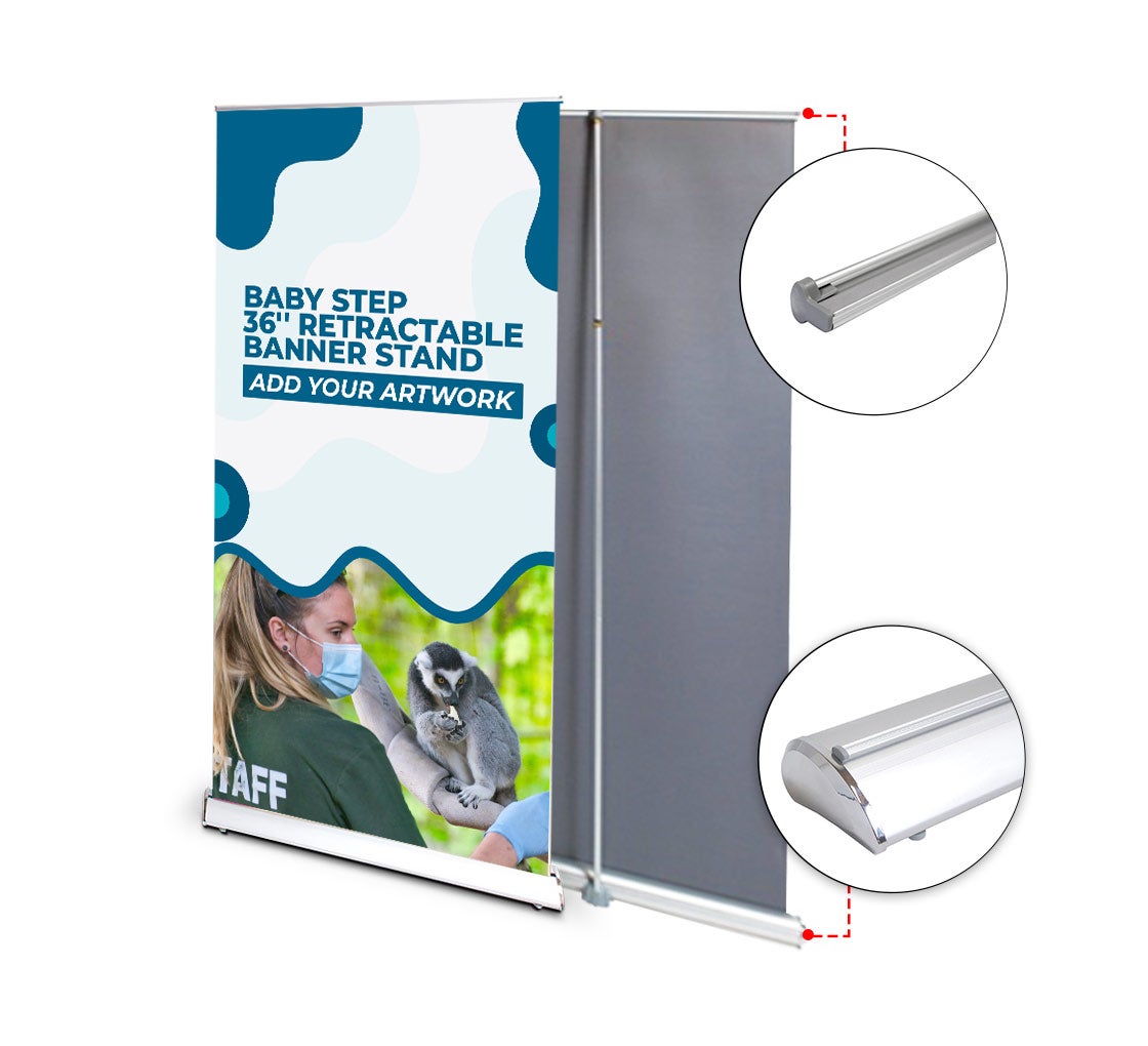 Personalized Baby Step 36'' Retractable Banner Stand, Polypropylene Material