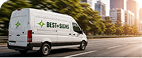 Delivery van on the road